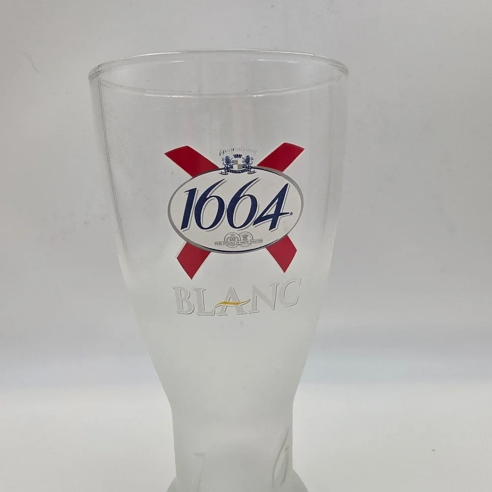 Kronenbourg 1664 Blanc Frosted Beer Glass 0.5L Pilsner Wheat Beer Barware O5‎